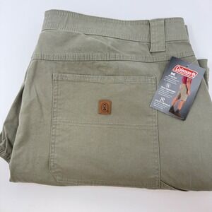 Coleman Mens Utility Canvas Shorts Bay Leaf Green Stretch Workwear Size 44 NEW